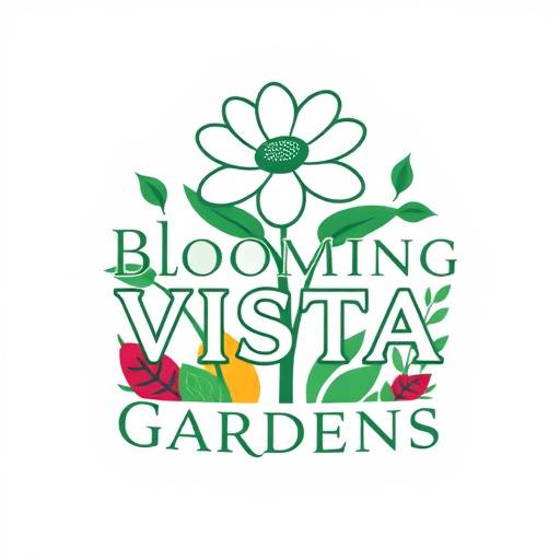 Blooming Vista Gardens logo with text description for screen readers